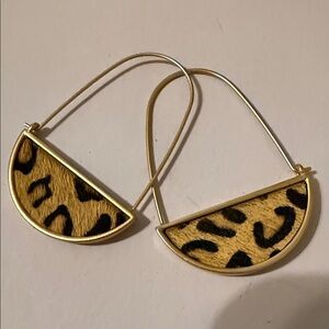 Leopard Print Gold Hoop Earrings